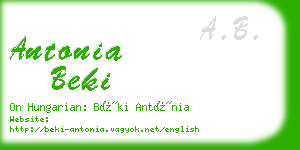 antonia beki business card